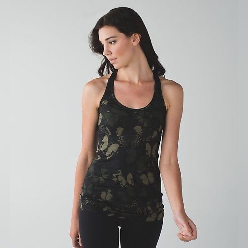 Lululemon Cool Racerback in Biggie So Fly Butterfly Fatigue Green Black